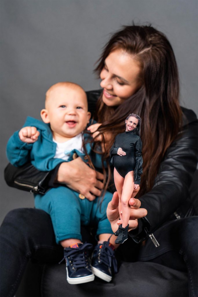 3d figuren mama mit baby
