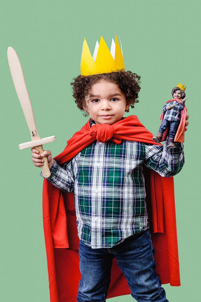 3D-Figur eines Jungen in Rüstung